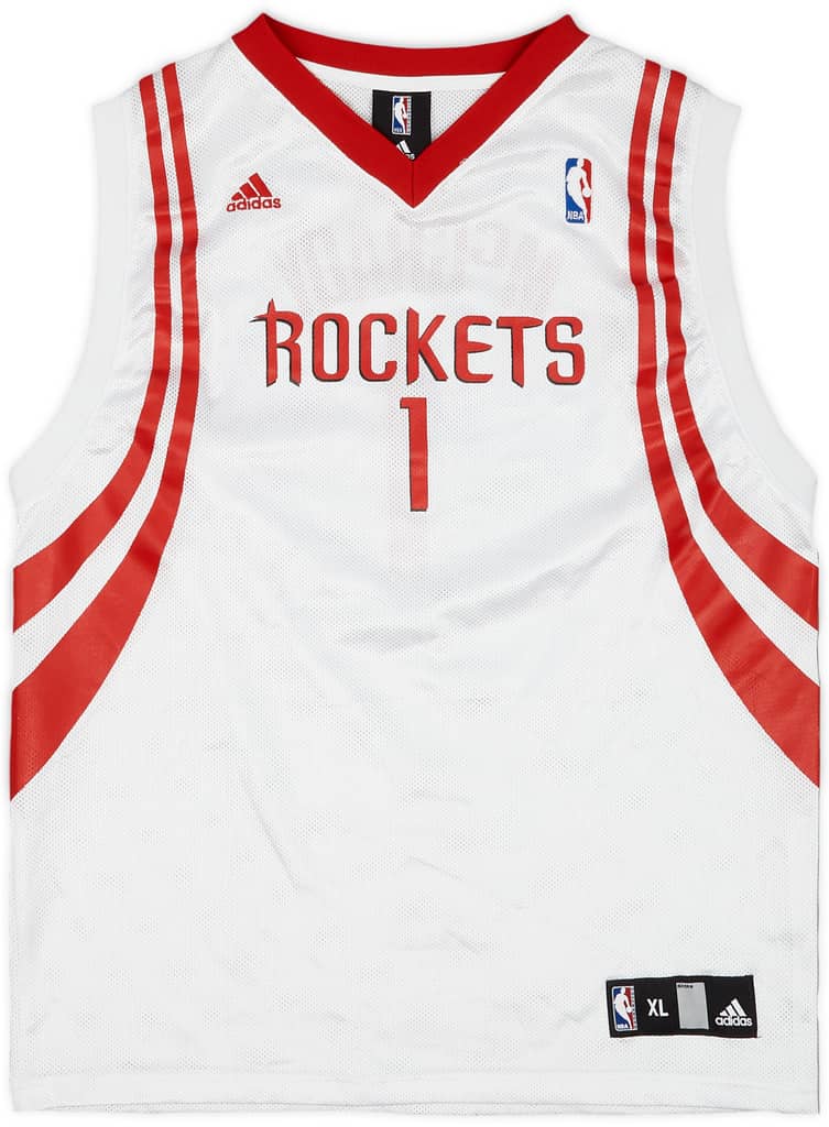 2006-10 Houston Rockets McGrady #1 adidas Home Jersey - 9/10 - (XL.Boys)
