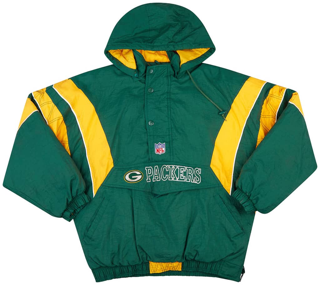 1990s Green Bay Packers Starter 1/2 Zip Rain Coat XL