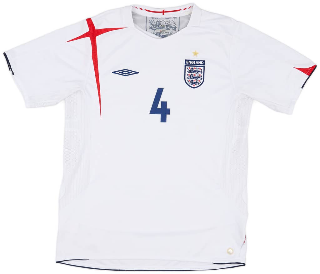 2005-07 England Home Shirt Gerrard #4 - 8/10 - (L)