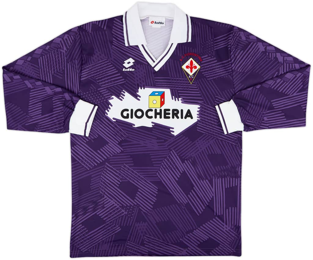 1991-92 Fiorentina Home L/S Shirt - 8/10 - (M)