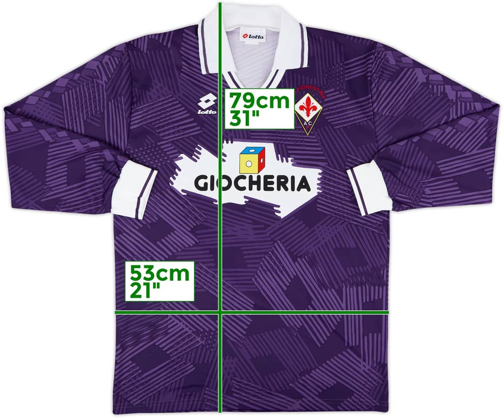 1991-92 Fiorentina Home L/S Shirt - 8/10 - (M)