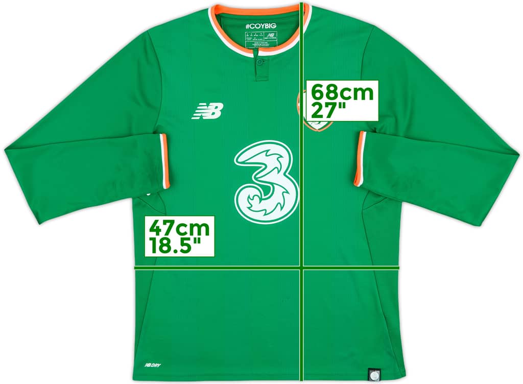 2017-18 Ireland Home L/S Shirt - 7/10 - (S)