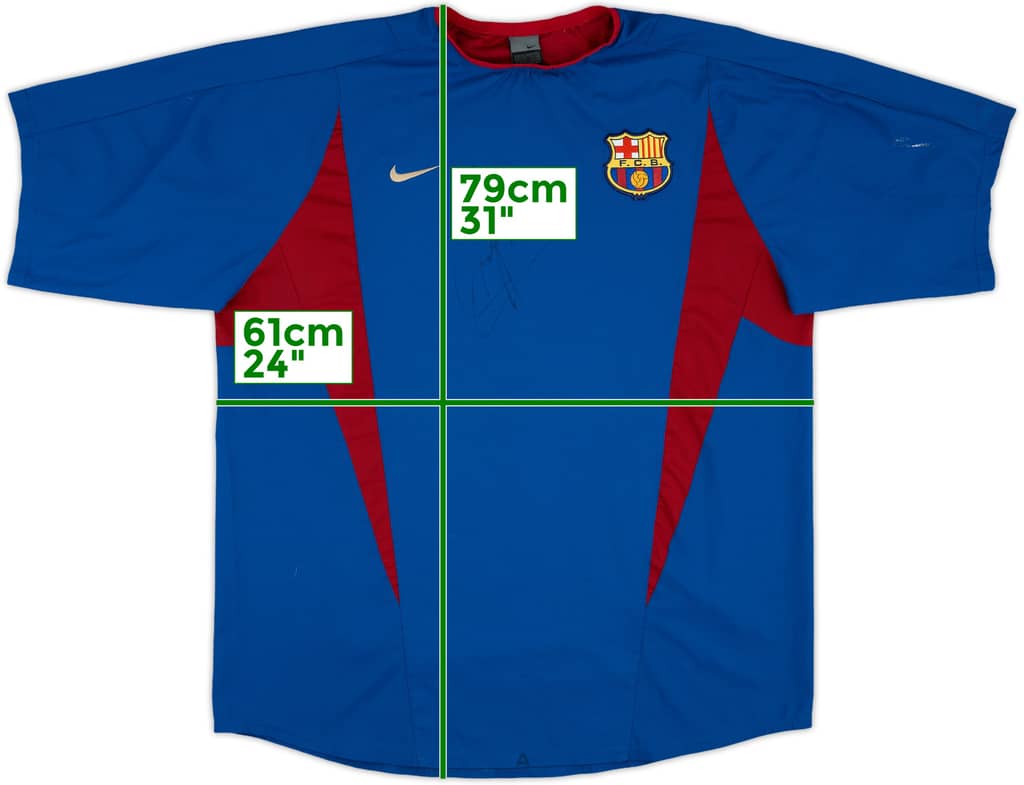 2002-03 Barcelona Nike Player Issue Signed Training Shirt - 5/10 - (XL)