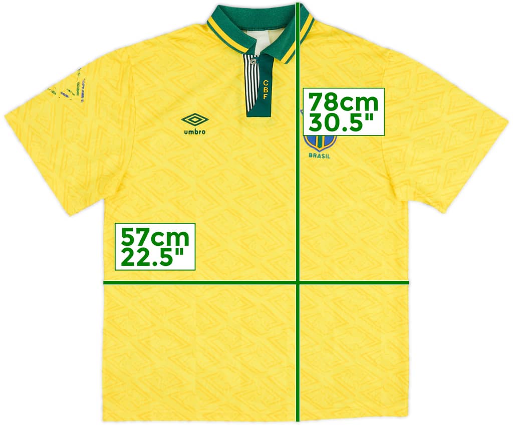 1991-93 Brazil Home Shirt - 6/10 - (XL)