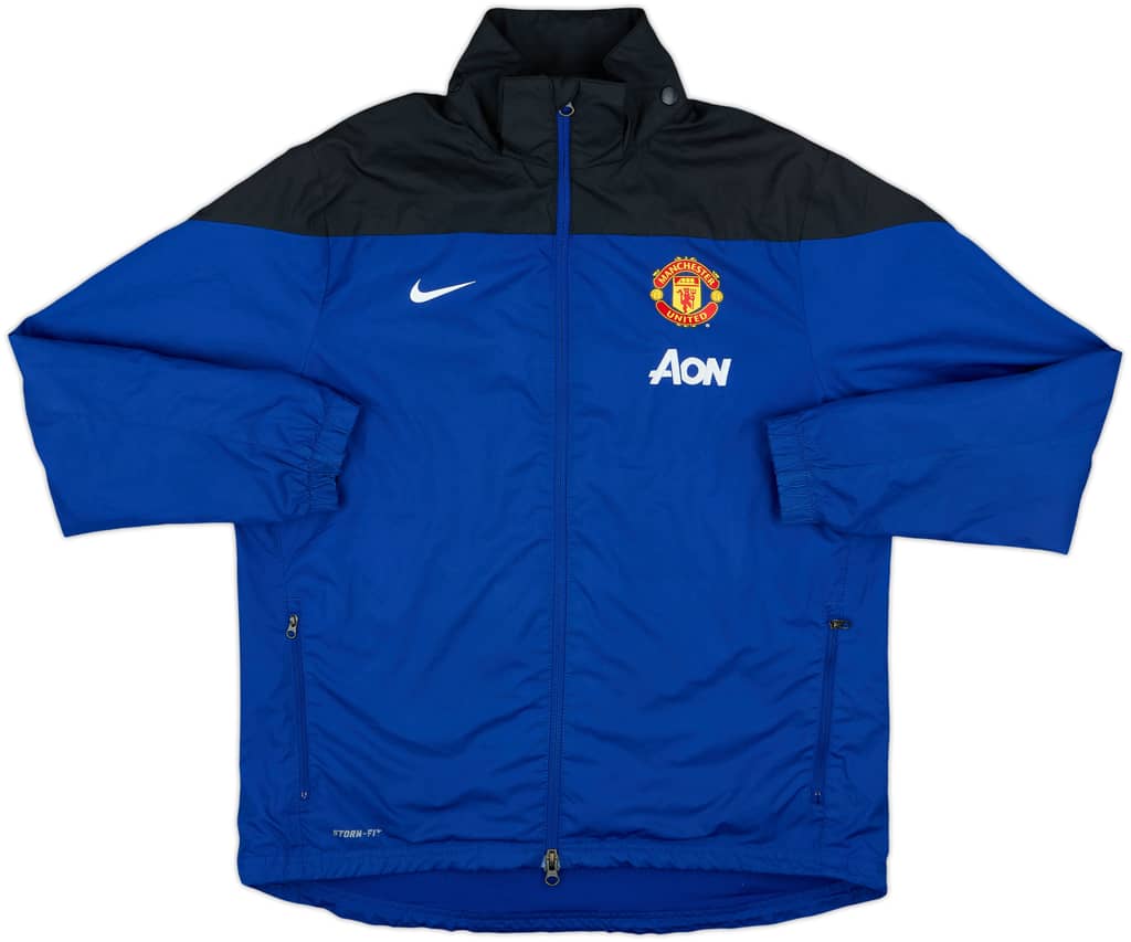 2013-14 Manchester United Nike Hooded Rain Jacket - 8/10 - (XL.Boys)
