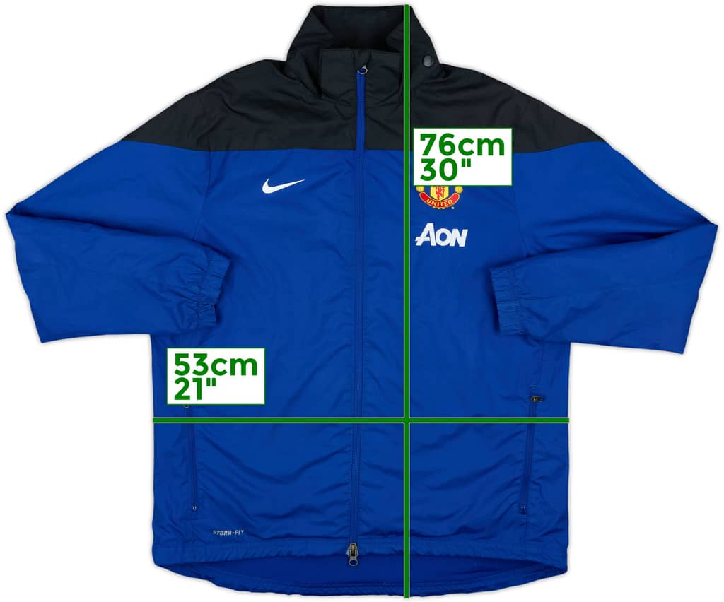 2013-14 Manchester United Nike Hooded Rain Jacket - 8/10 - (XL.Boys)