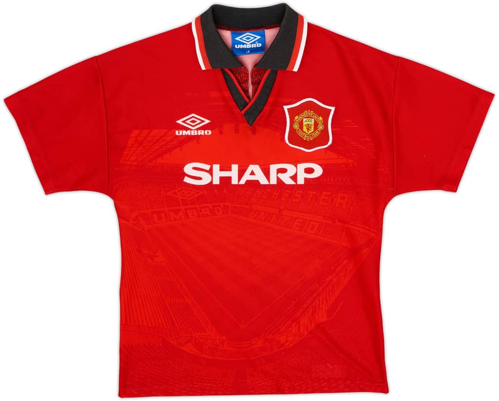 1994-96 Manchester United Home Shirt - 8/10 - (L.Boys)