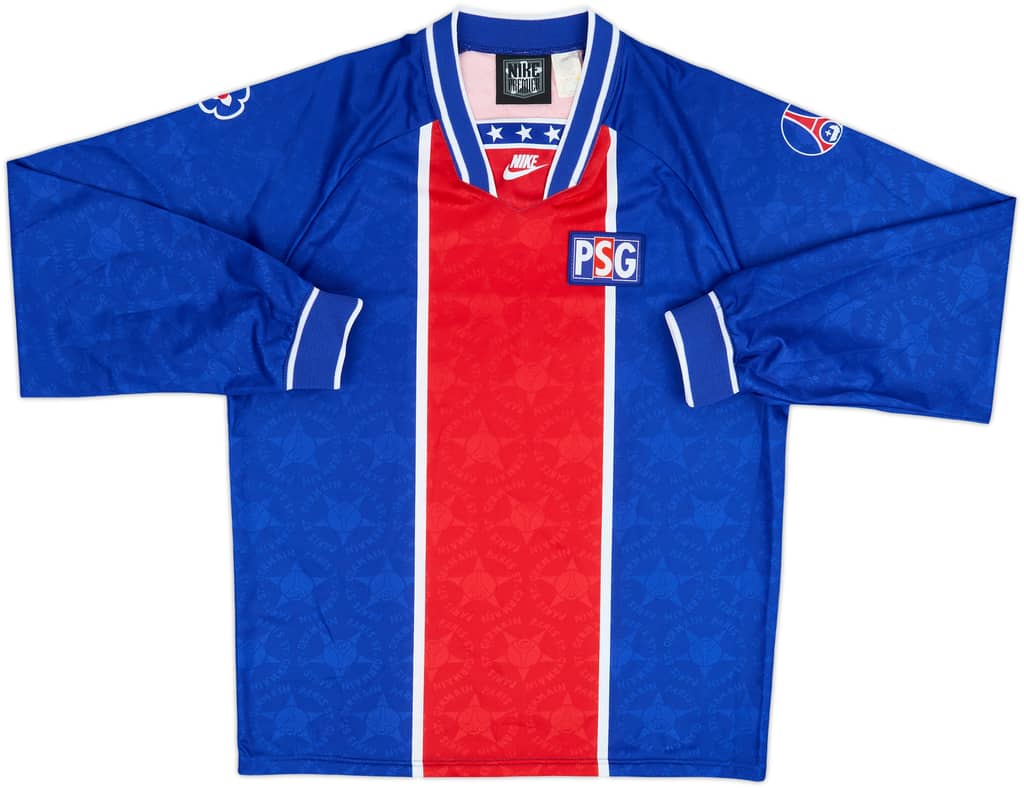 1994-95 Paris Saint-Germain Player Issue Home L/S Shirt - 9/10 - (M)