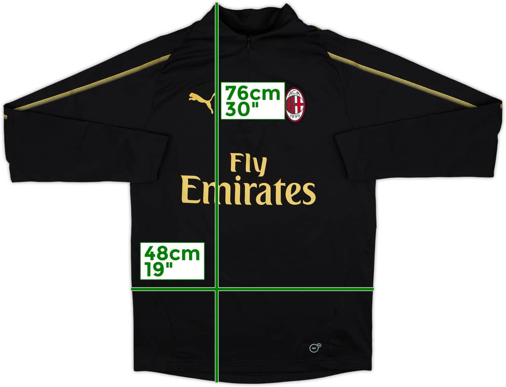 2018-19 AC Milan Puma 1/4 Zip Drill Top - 8/10 - (S)