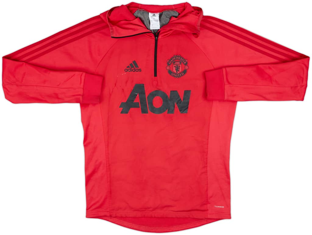 2019-20 Manchester United adidas 1/4 Zip Hooded Drill Top - 5/10 - (S)