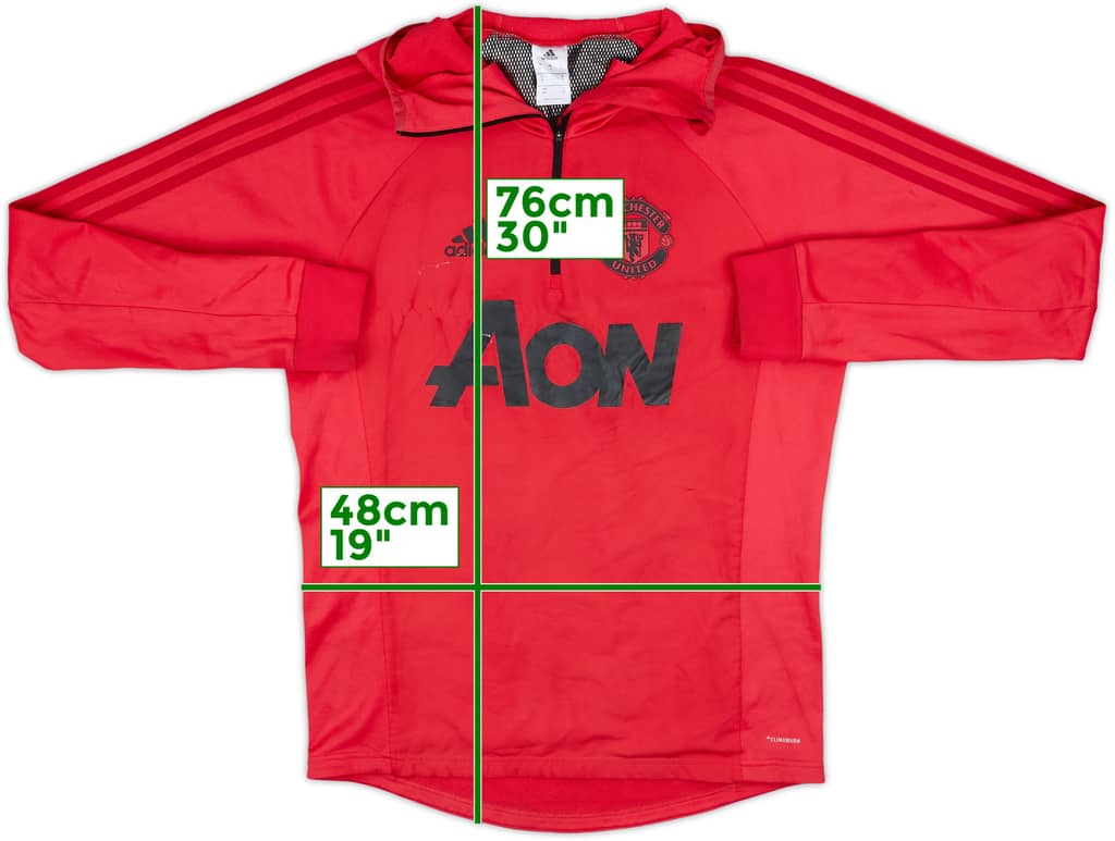 2019-20 Manchester United adidas 1/4 Zip Hooded Drill Top - 5/10 - (S)