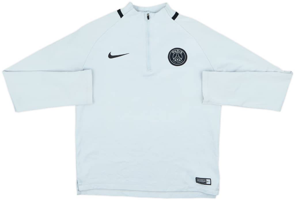 2017-18 Paris Saint-Germain Nike 1/4 Zip Sweat Top - 6/10 - (L.Boys)