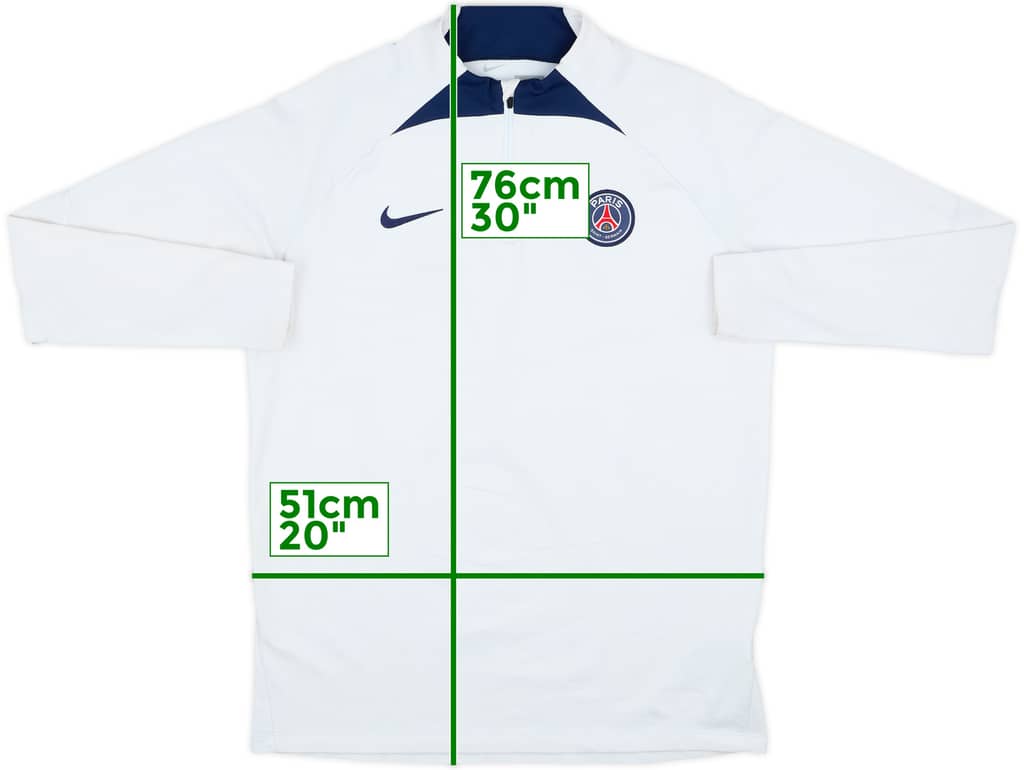 2022-23 Paris Saint-Germain Nike 1/4 Zip Sweat Top - 5/10 - (L)