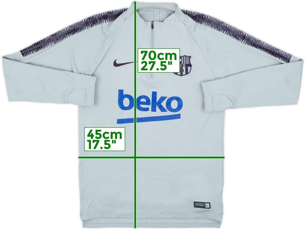 2018-19 Barcelona Nike 1/4 Zip Sweat Top - 6/10 - (S)