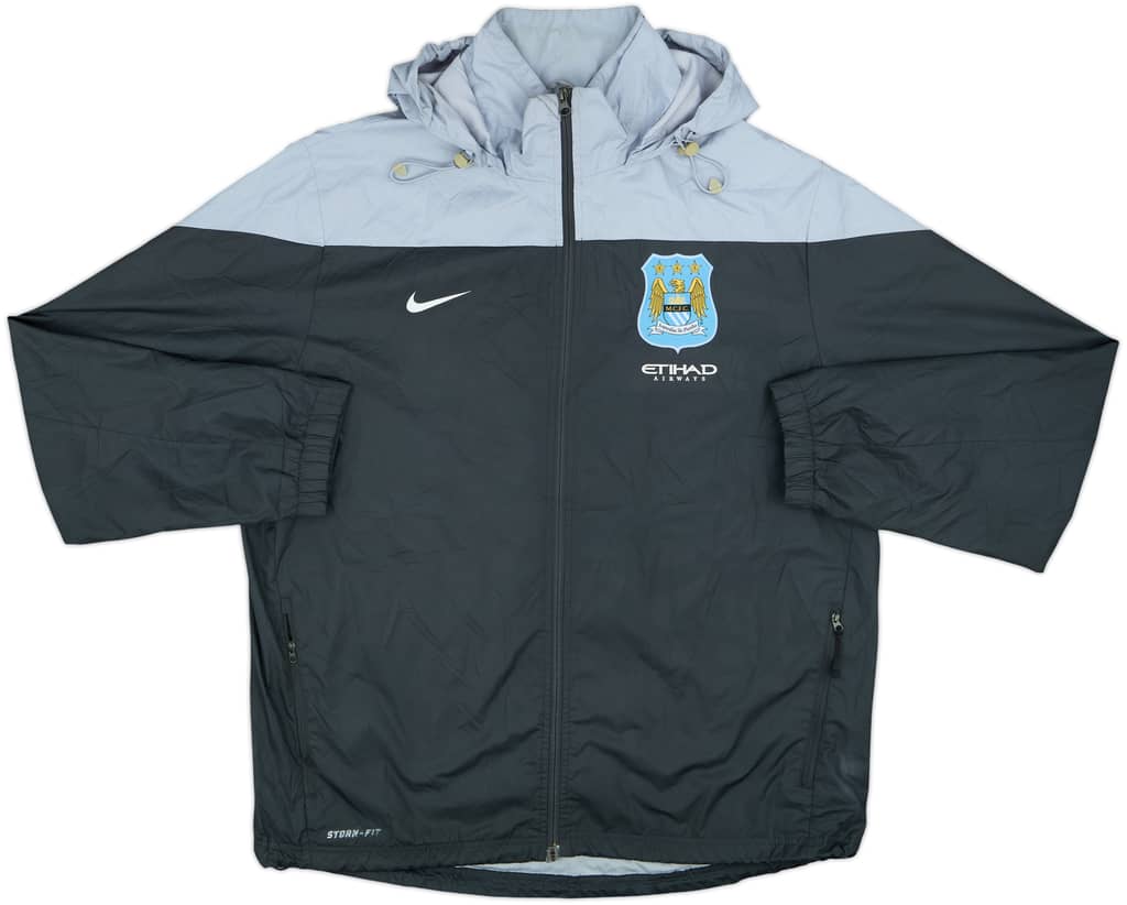 2013-14 Manchester City Nike Hooded Rain Jacket - 8/10 - (XL)