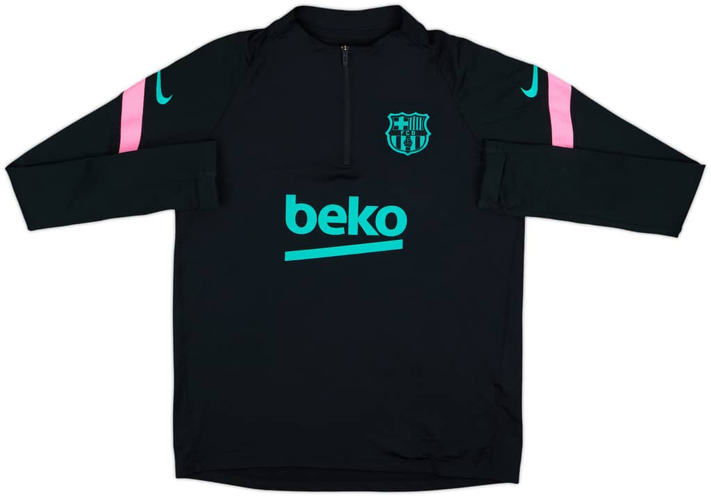 2020-21 Barcelona Nike 1/4 Zip Drill Top - 8/10 - (XL.Boys)