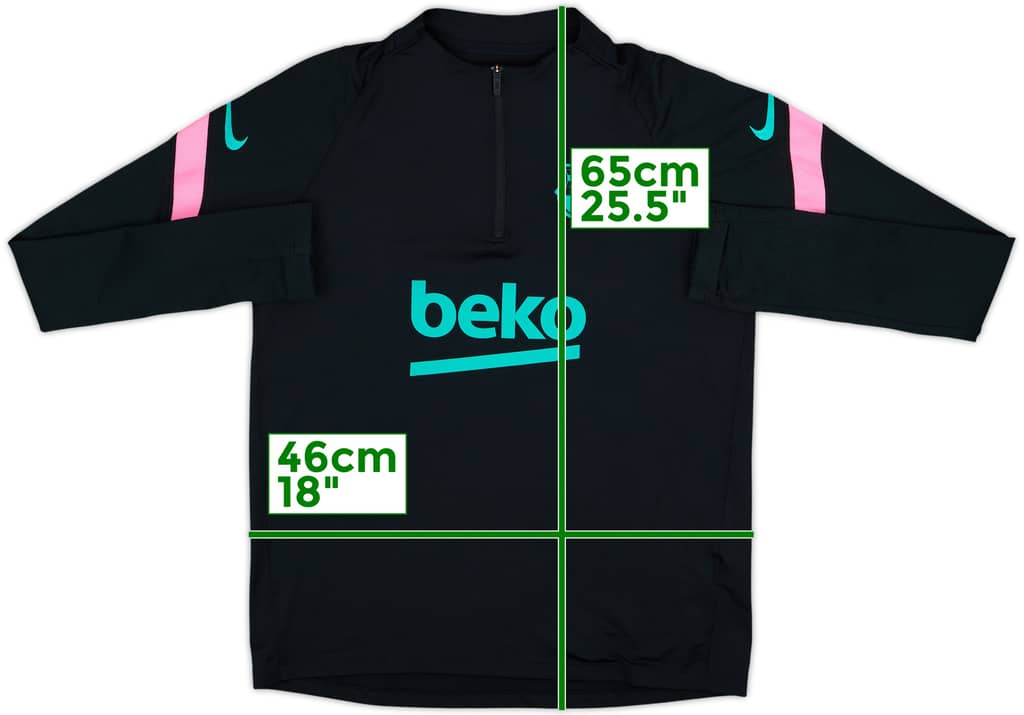 2020-21 Barcelona Nike 1/4 Zip Drill Top - 8/10 - (XL.Boys)