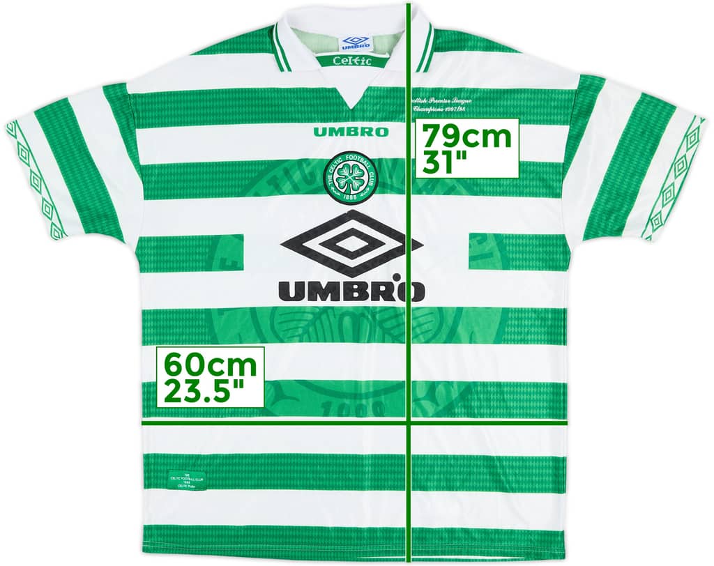 1997-99 Celtic 'Scottish Premier League Champions' Home Shirt - 5/10 - (XXL)