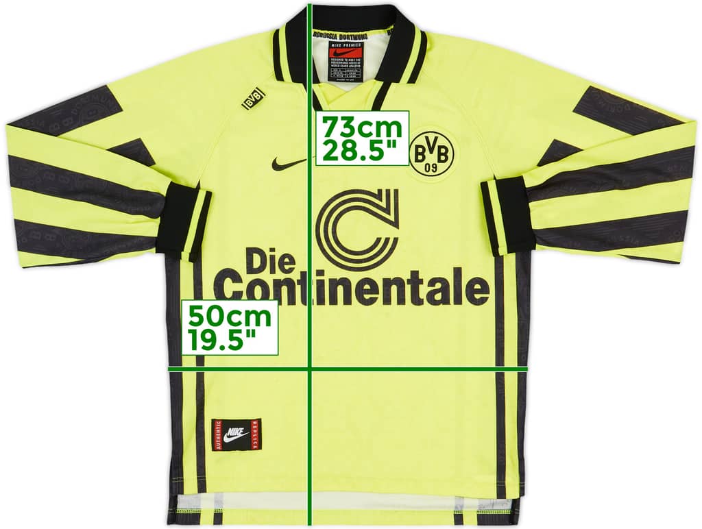 1996-97 Borussia Dortmund Home L/S Shirt - 8/10 - (S)