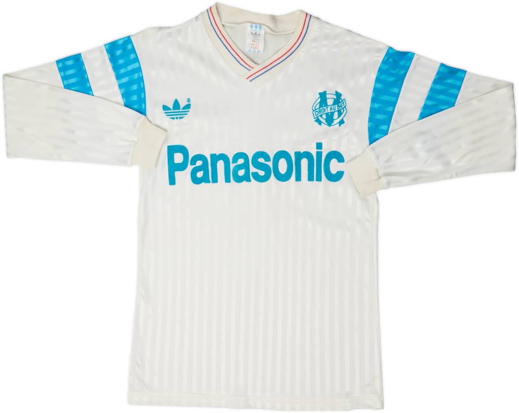 1990-91 Olympique Marseille Home L/S Shirt - 6/10 - (S)