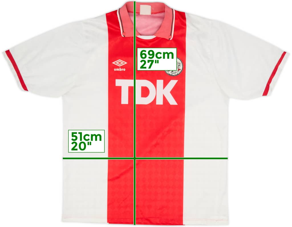 1989-91 Ajax Home Shirt - 8/10 - (XL)