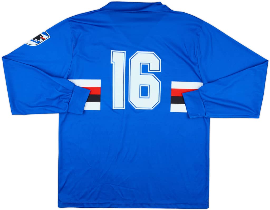 1991-92 Sampdoria Home L/S Shirt #16 - 8/10 - (L|XL)
