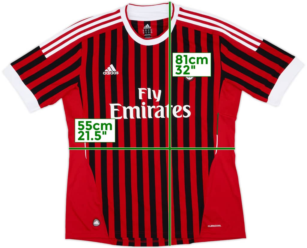 2011-12 AC Milan Home Shirt - 10/10 - (XL)