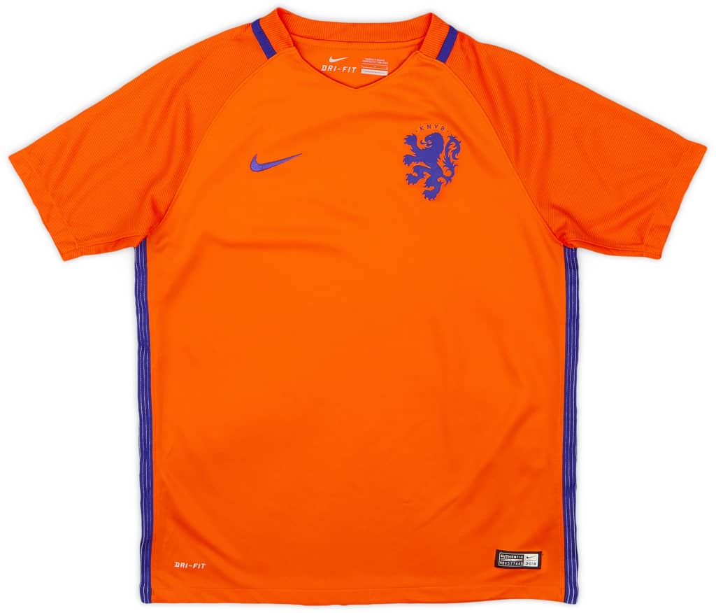 2016 Netherlands Home Shirt - 9/10 - (L.Boys)