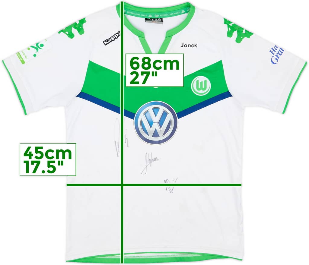 2015-16 Wolfsburg Signed Home Shirt - 5/10 - (XL.Boys)