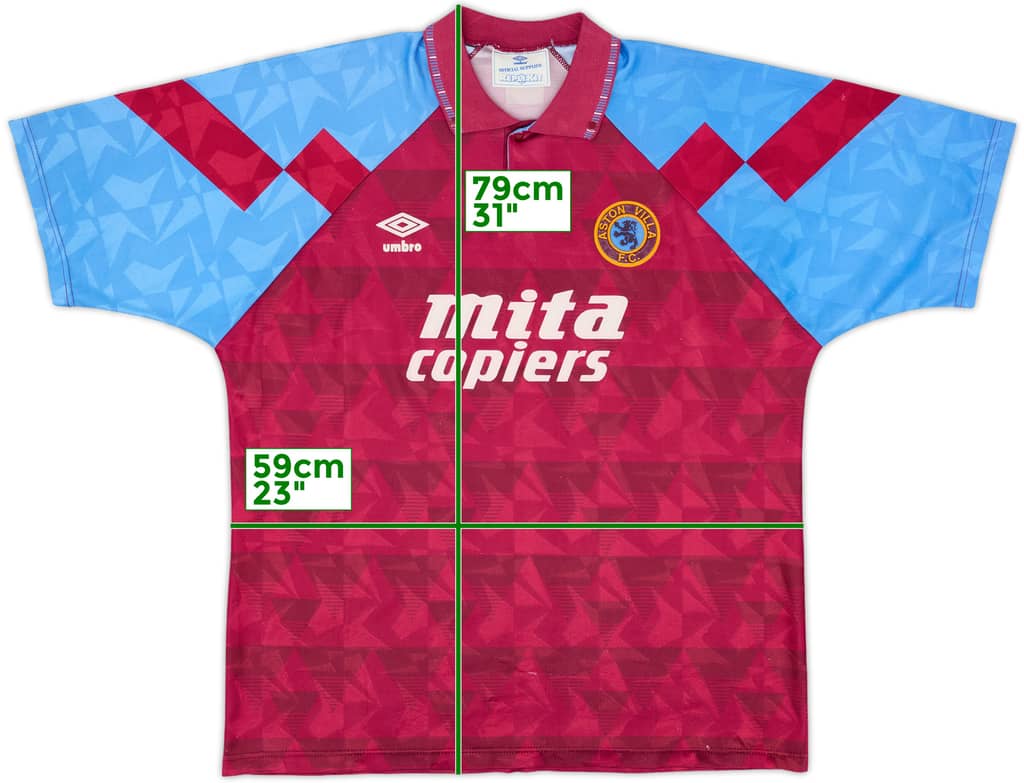 1990-92 Aston Villa Home Shirt - 8/10 - (XL)