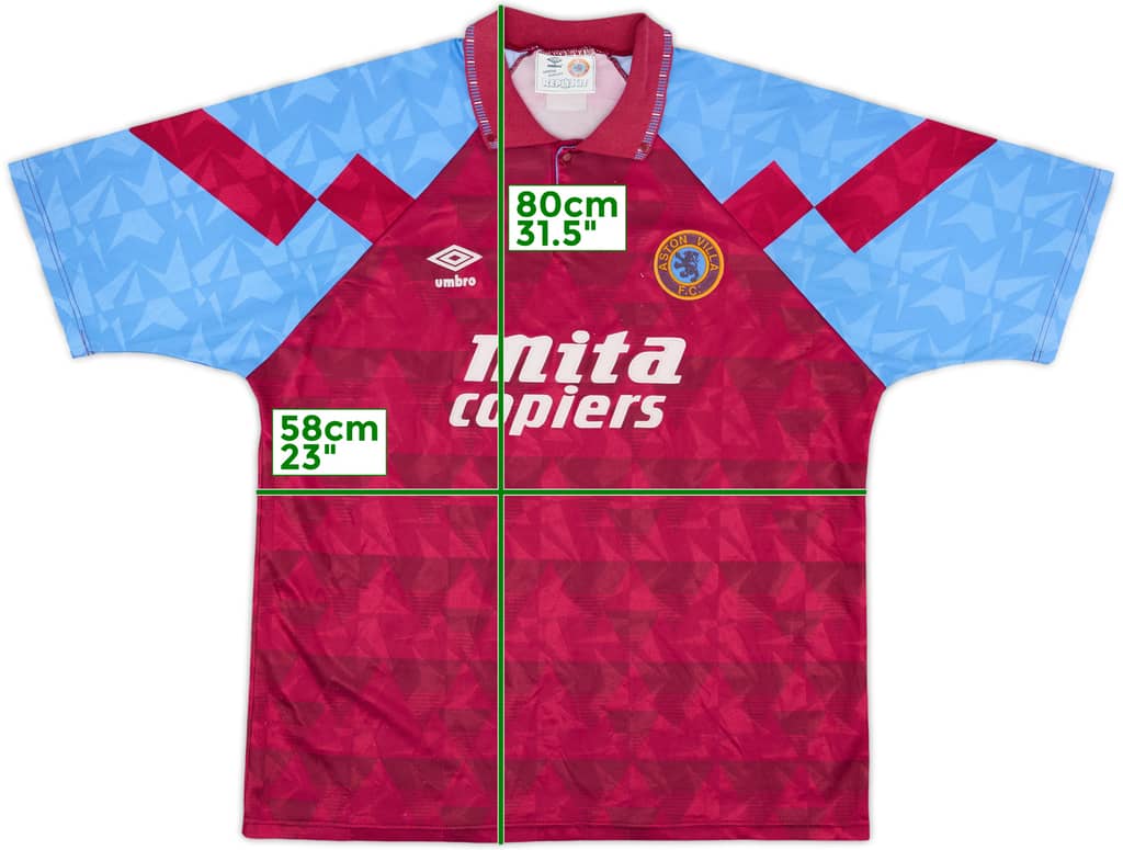 1990-92 Aston Villa Home Shirt - 8/10 - (XL)
