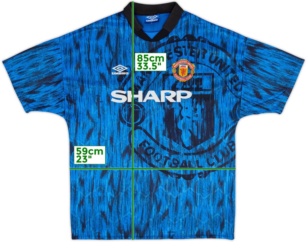1992-93 Manchester United Away Shirt - 8/10 - (XL)