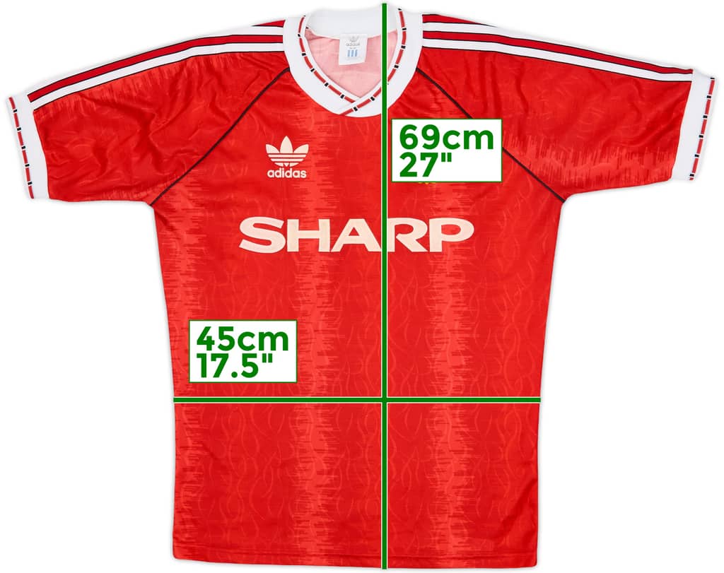 1990-92 Manchester United Home Shirt - 8/10 - (S)