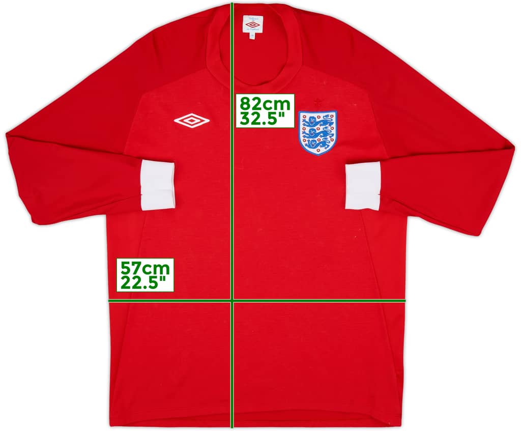 2010-11 England Away L/S Shirt - 8/10 - (XL)