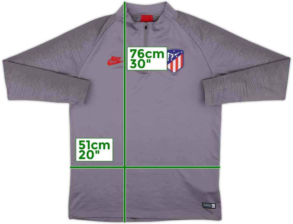2019-20 Atletico Madrid Nike 1/4 Zip Drill Top - 5/10 - (L)