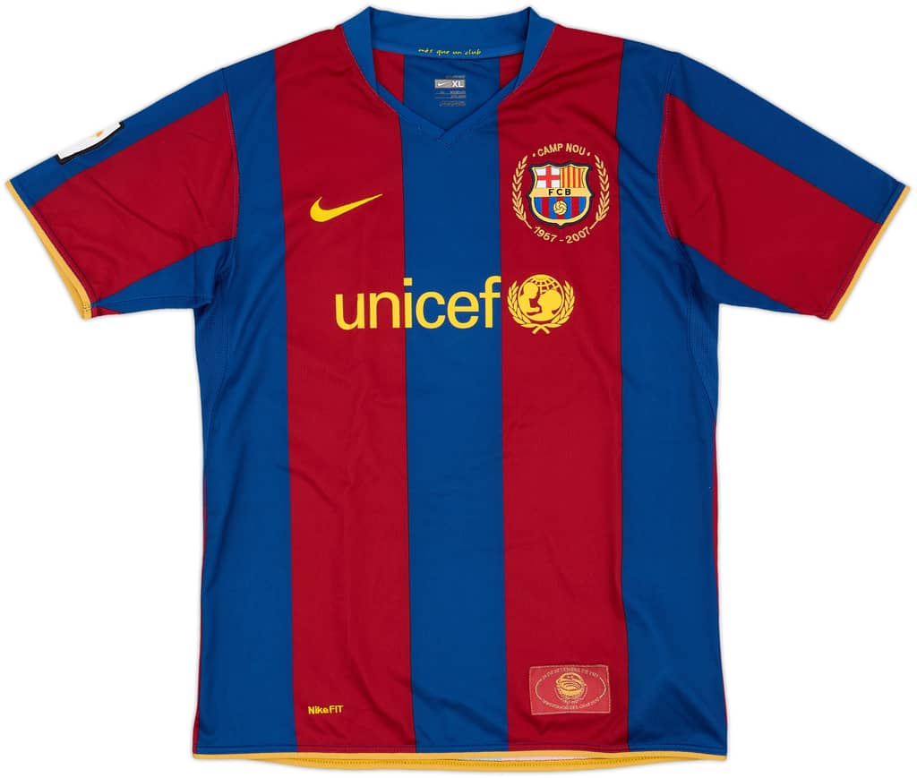 2007-08 Barcelona Home Shirt - 10/10 - (XL.Boys)
