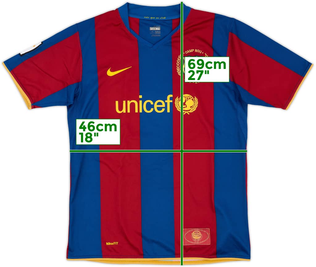 2007-08 Barcelona Home Shirt - 10/10 - (XL.Boys)