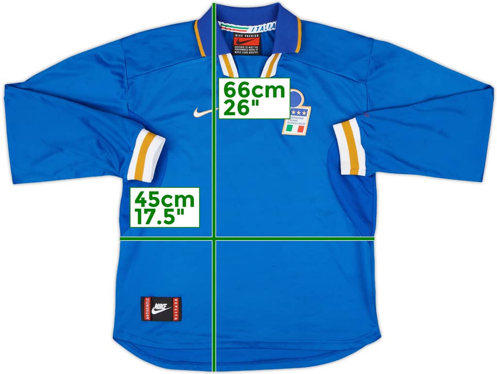 1996-97 Italy Home L/S Shirt - 8/10 - (XL.Boys)