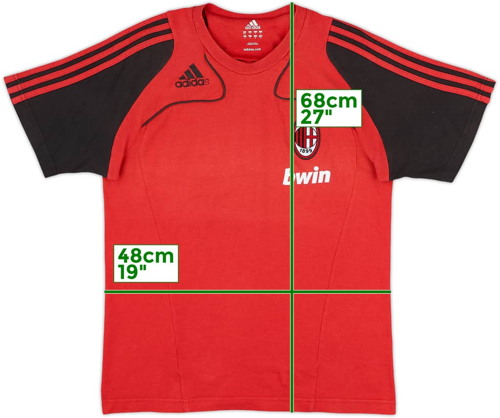 2008-09 AC Milan adidas Cotton Tee - 9/10 - (S)