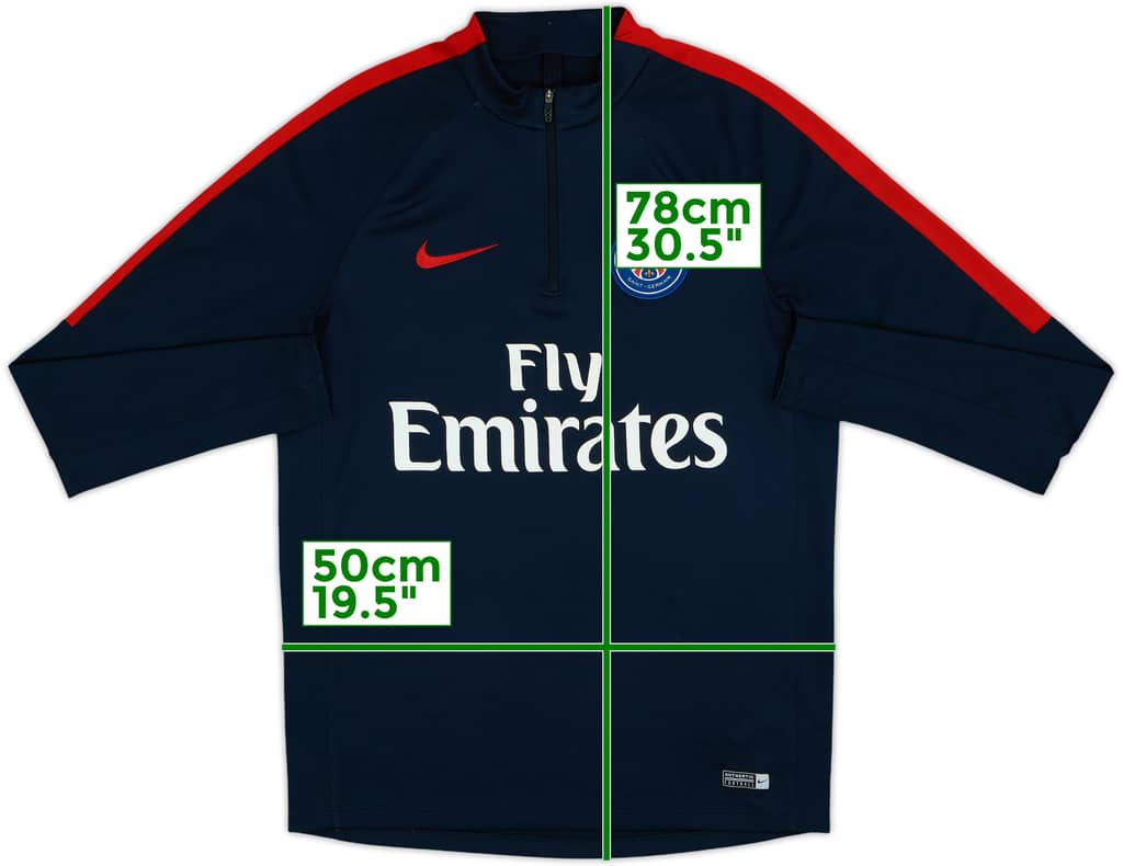 2016-17 Paris Saint-Germain Nike 1/4 Zip Drill Top - 6/10 - (M)