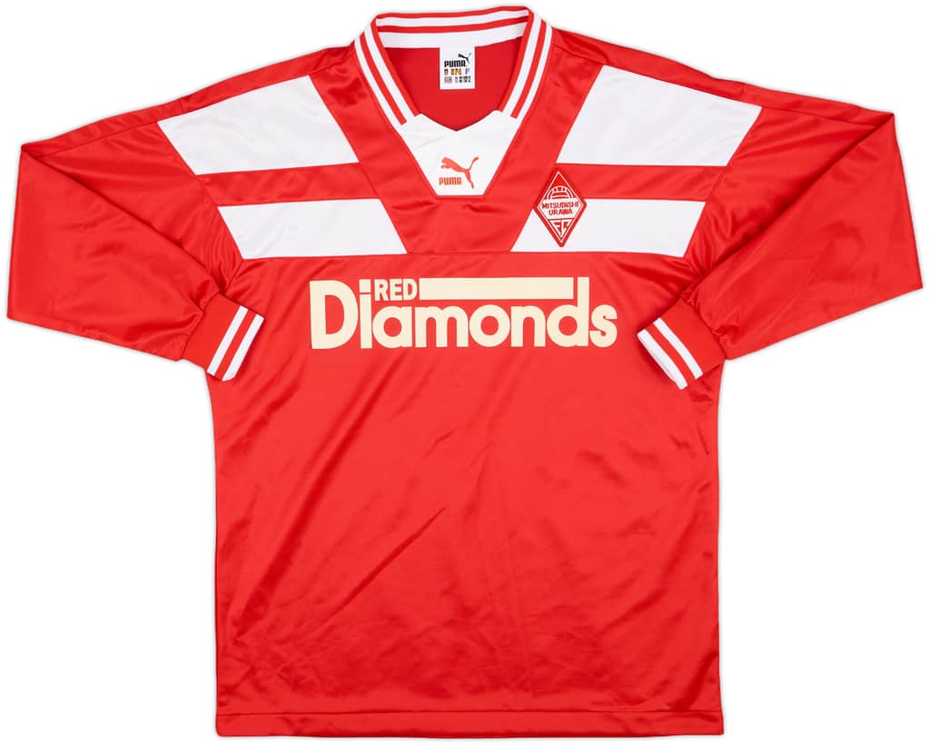 1990-91 Urawa Red Diamonds Home L/S Shirt - 8/10 - (M/L)