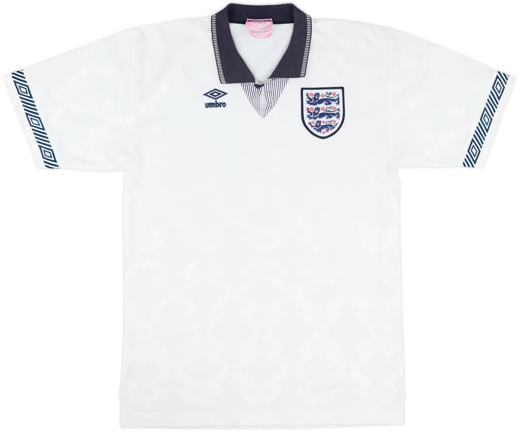1990-92 England Home Shirt - 8/10 - (XL)
