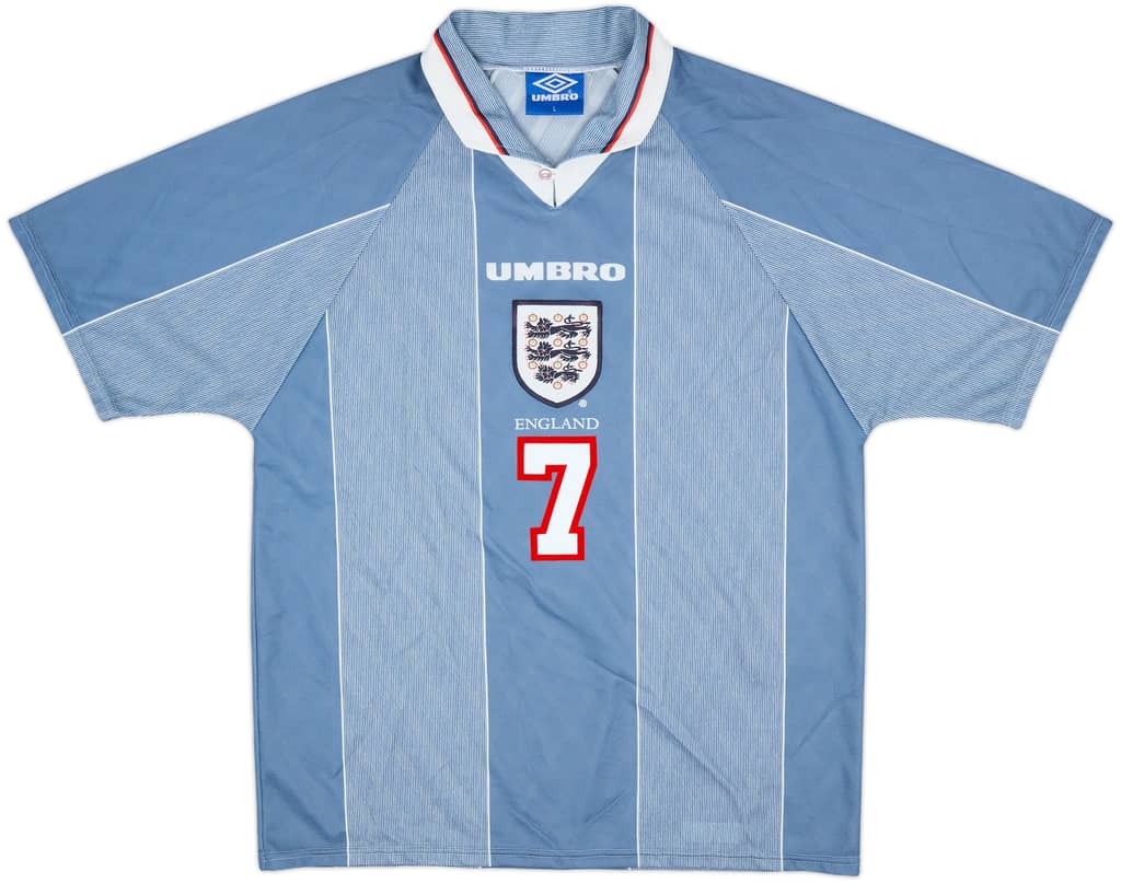 1996-97 England Away Shirt Beckham #7