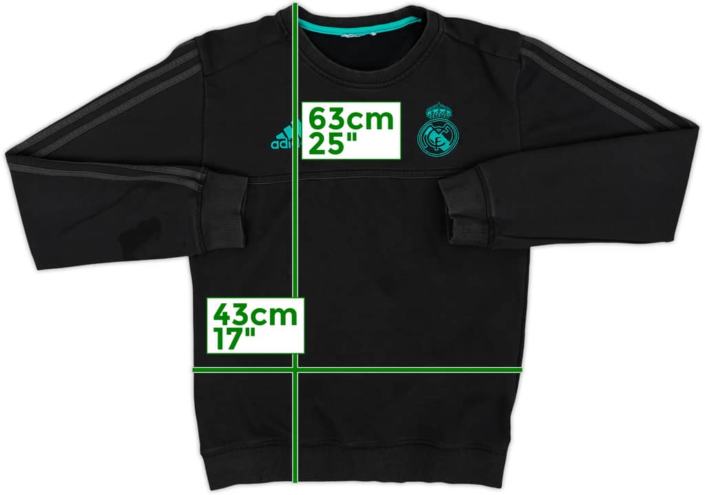 2017-18 Real Madrid adidas Sweat Top - 8/10 - (L.Boys)