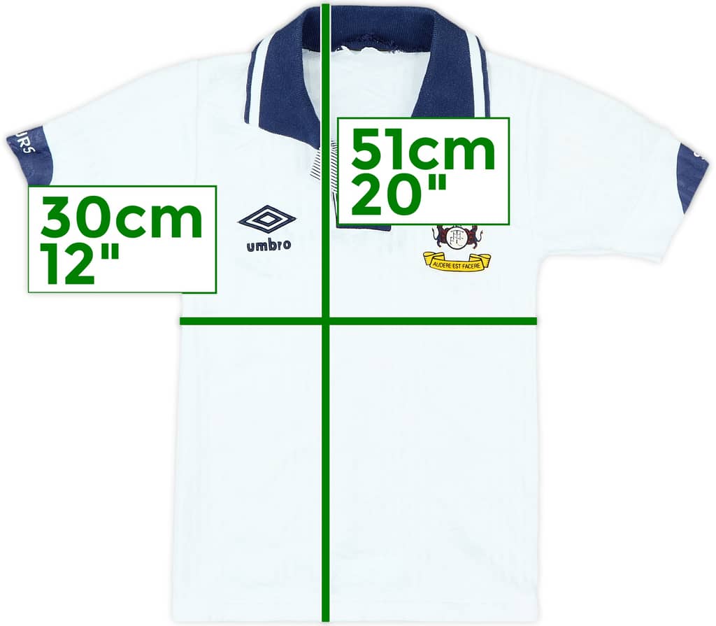 1991-93 Tottenham Home Shirt - 5/10 - (S.Boys)