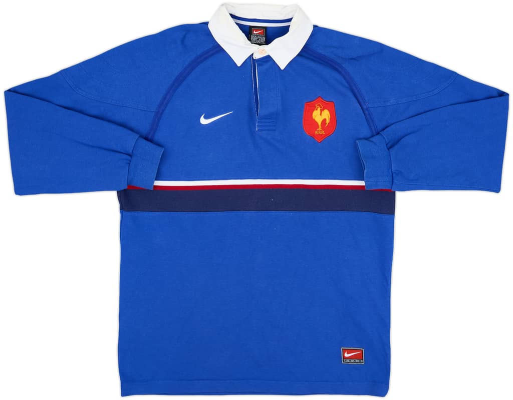 1999-00 France Rugby Nike Polo L/S Shirt - 9/10 - (M)