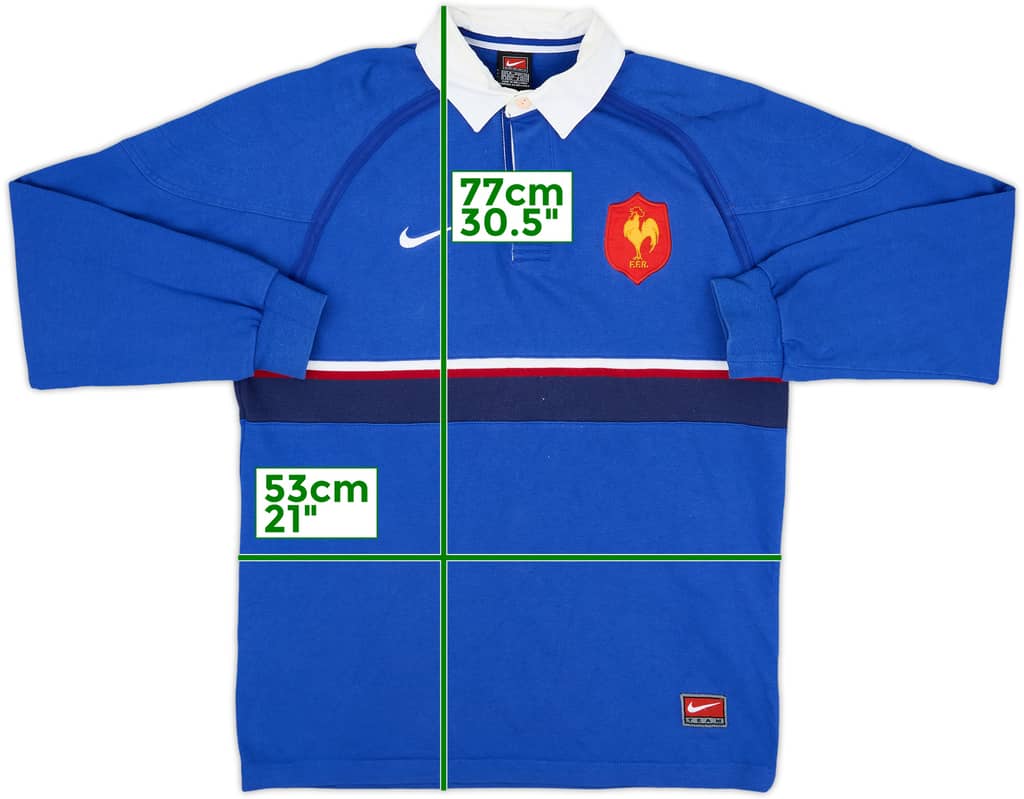 1999-00 France Rugby Nike Polo L/S Shirt - 9/10 - (M)