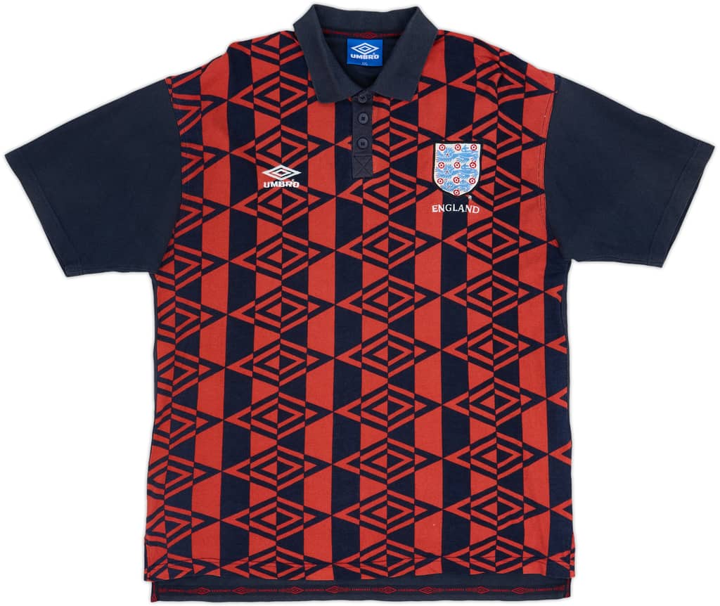 1994-96 England Umbro Polo Shirt - 8/10 - (XXL)