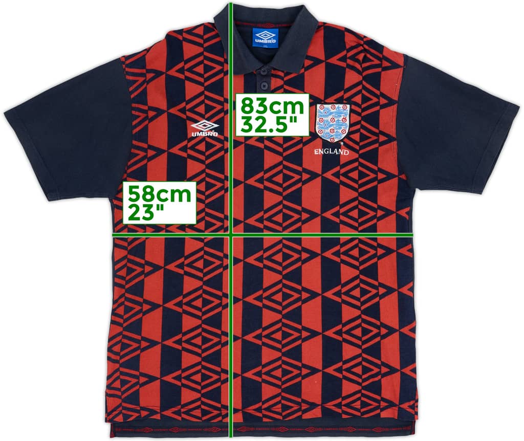 1994-96 England Umbro Polo Shirt - 8/10 - (XXL)