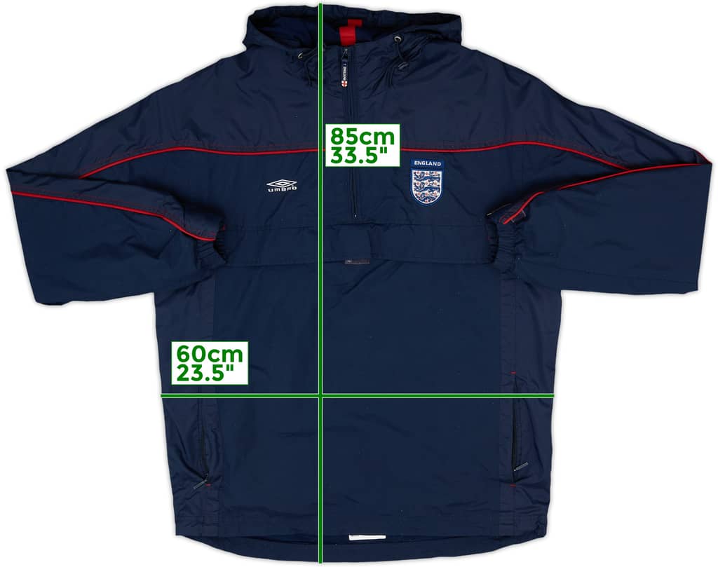 2002-04 England Umbro 1/2 Zip Rain Jacket - 8/10 - (M)